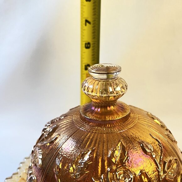 Indiana Glass Amber Vintage Carnival Butter Cheese Dish Mid Century 7 1/2” - Picture 7 of 8